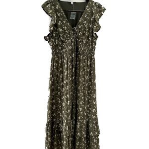 Floral Green Maxi Dress